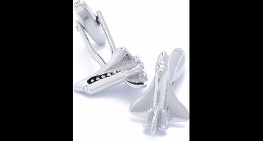 Manchetknopen - Space Shuttle Vliegtuig Zilver