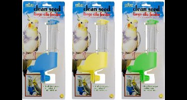 JW Grote vogelvoer silo voor vogelkooien - Vogelvoerbak - 18 cm - Meerkleurig