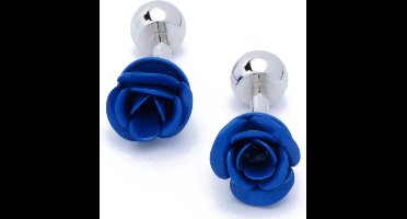 Manchetknopen - Roos Bloem Blauw