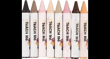 Creotime Waskrijt Junior 10 X 1,5 Cm Wax Beige 8 Stuks