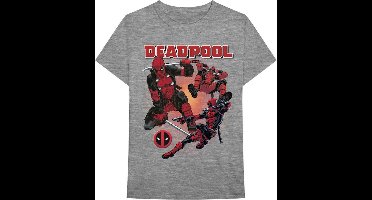 Marvel Deadpool Heren Tshirt -XL- Deadpool Collage 1 Grijs