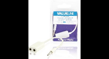 Valueline VLMB22100W02 Jack Stereo Audiosplitterkabel 3,5 mm Mannelijk - 2x 3,5 mm Vrouwelijk Wit 0,20 M