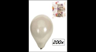 Ballonnen helium 200x zilver - Ballon helium lucht festival verjaardag feest huwelijk trouwen kerst zilver