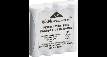 Accu voor draadloos apparaat Midland Vervangt originele accu PB G6/G8 4.8 V 800 mAh