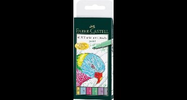 Faber-Castell brushpen - tekenstift - Pitt Artist Pen - 6-delig - pastel kleuren - FC-167163