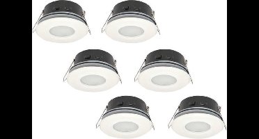 Groenovatie Inbouwspot - Rond - Waterdicht IP54 - Mat Wit - ⌀ 82 mm - GU10 Fitting - 6-Pack
