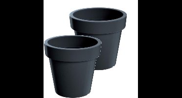 Bloempot Buiten Rond Lofly 16cm ANTRACIET Prosperplast / 2 STUKS ! /