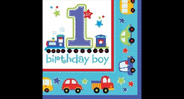 Servetten eerste verjaardag jongen transport