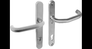 INTERSTEEL SKG3 smalschilden met kruk/kruk verkropt profielcilindergat 92mm met kerntrek beveiliging RVS