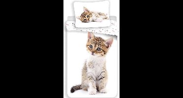 Animal Pictures Dekbedovertrek staande kitten 140 x 200 cm 70 x 90 cm - Katoen