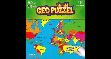 GEOtoys Geopuzzel Wereldkaart - Educatieve puzzel van 68 stukjes - 4+ jaar