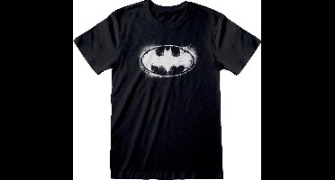 DC Batman - Mono Logo T-Shirt zwart met distressed print