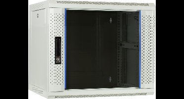 DSIT 9U witte wandkast met glazen deur 600x450x500mm (BxDxH) - serverbehuizing - serverrack - serverkast - 19 inch