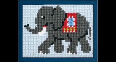 Pako kinder borduurpakket kruissteek- olifant- geprint stramien- 027.029 - DIY kids kit