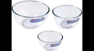 Pyrex Classic Prepware Mengkom - Borosilicaatglas - Set van 3 Stuks - 0,5 L / 1 L / 2 L