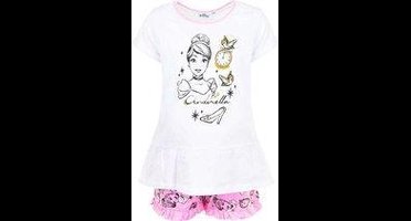 Disney Princess - Cinderella - Shortama - Wit - Maat 110 - 5 jaar