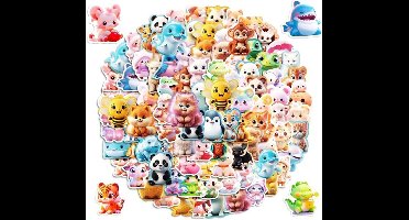 Cartoon Dierenstickers - Schattige Decoratieve Stickers voor Kinderen - Albumstickers - Boeken - Laptops - Rugzakken - Schrijfwaren