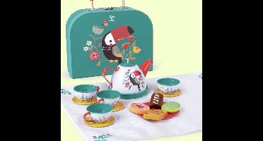 Hape Theeservies Speelset met Koffer | 15-delig theeset voor kinderen vanaf 3 jaar