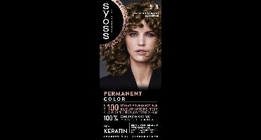 SYOSS Permanent Coloration 5-8 - Haarverf - Permanente Haarkleuring - Hazelnootbruin – Grijsdekking – Vermindert Haarbreuk - 1 Stuk