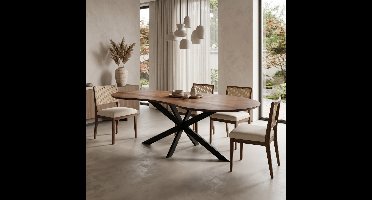 Old Inn - Eettafel Kidney Organisch Walnoot 200cm