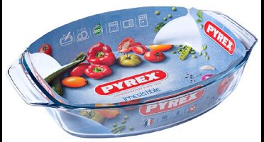 Pyrex - Let's Share Ovenschaal met Grepen 2L - Transparant - Borosilicaatglas