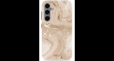 MIO Hoesje Geschikt voor Samsung Galaxy A57 - Compatibel met MagSafe / Qi2 - Hard Shell Back Cover Case Gold Marble