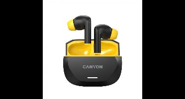 Canyon Hexagon 7 - TWS Bluetooth Headset - ANC+ENC - Qi - Zwart-Geel