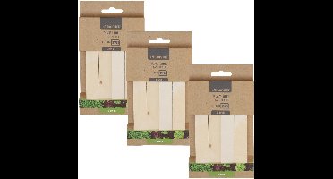 Pro Garden Plantetiketten / platenlabels - 72x - hout - 15 x 2 cm - steeketiketten