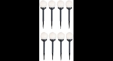 Set van 8 LED buiten solar lampen globe ontwerp aarde spike stekker lichten tuinpad verlichting