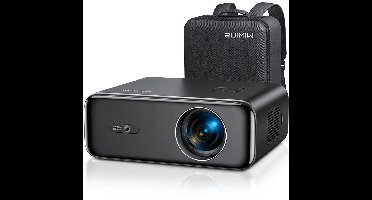 Wimius - Beamer - Projector Beamer - Projector 4k - 1080P - Automatische focus - met WiFi 6 en Bluetooth 5.2 - 600ANSI - Buiten- en thuisprojector - Zwart