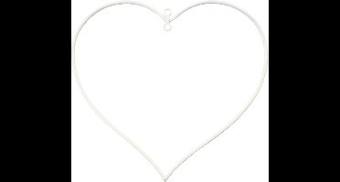 CC Metalen hart wit 13x13cm 10 stuks