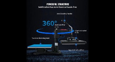 5-in-1 Warmtepers – Hittepers – Transferpers – Sublimatiepers – Textielpers – Grote Hitteplaat 30x38 cm – Digitale Temperatuur- en Timerregeling