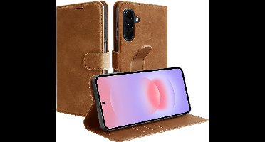 Just in Case hoesje geschikt voor Samsung Galaxy A37 Hoesje met Pasjeshouder - Premium Bookcase - Bruin