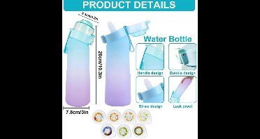 650ML Lucht Waterfles BPA-vrij - Sportdrinkfles met Fruitgeur Capsules voor Smaak - Lekvrije Sportbeker voor Outdoor, Hardlopen en Gym - Lichtgewicht en Duurzaam Ontwerp