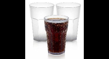 Plasticforte onbreekbaar drinkglas - 12x - kunststof - transparant - 360 ml - drinkglazen - lichtgewicht - 9 x 10 cm - stapelbaar