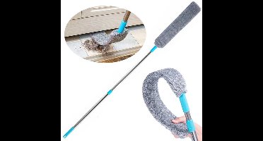 Uitschuifbare Spleetstofdoek - Microvezel Stofborstel met Telescoopsteel – Voor Meubels, Apparaten en Plafonds – Grijs