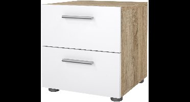 Nachtkastje Pepe Eikenlook/Wit Hoogglans - Giga Living