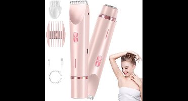 2 in 1 Electric Women's Razor, Women's Bikini Trimmer, Waterproof Wet and Dry Use, Electric Trimmer, Double Head Body Shaver for Armpit, Leg, Arm