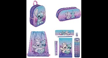 Lilo & Stitch back to school set; 3D rugzak, etui, gymtas en schrijfwarenset