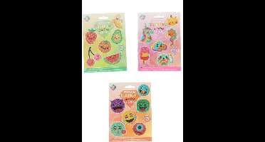 Diamond Painting Stickerset knutselen DIY kit voor kinderen 12 stuks.