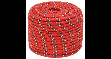 Boottouw – Touw – Koord – Lijntouw – Visserslijn – Polypropyleen – 12 mm Dik – 100 Meter Lang – Waterbestendig – Felrood
