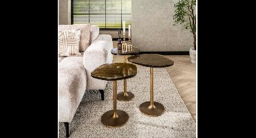 Bijzettafel H60 Eclips - Goud antiek finish