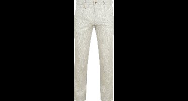 Suitable Chino broek Pico Pleat Cotton Linen Glencheck Lichtgrijs - Maat 56 - Heren - Mannen broeken