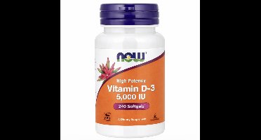 NOW Foods Vitamine D3 5000 IU – 240 Softgels | Hoge Dosering Vitamine D-3 (125 mcg)
