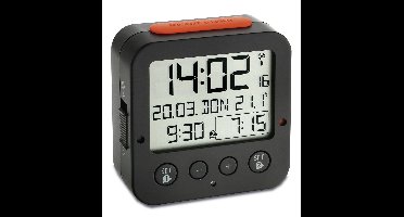 TFA Dostmann 60.2528.01 Wekker Zendergestuurd Zwart Alarmtijden: 2