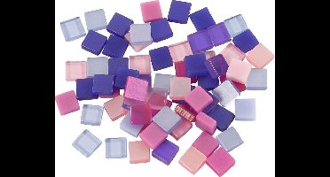 Creotime Kunststof Mini Mozaiek Vierkant Paars/roze 5x5mm