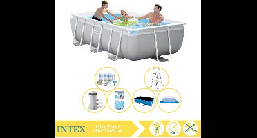 Intex Prism Frame Zwembad - Opzetzwembad - 300x175x80 cm - Inclusief Solarzeil Pro, Onderhoudspakket, Filter en Grondzeil