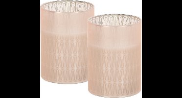 Home and Styling luxe LED kaarsen - 2x st- in glas - warm wit - D7,5 x H10 cm