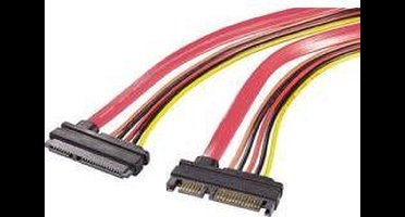 Renkforce HDD, Stroom Verlengkabel [1x SATA-combi-stekker 15+7-polig - 1x SATA-combi-bus 15+7-polig] 0.20 m Rood, Oranj