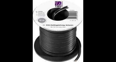 TRU COMPONENTS 1565082 Draad 2 x 0.75 mm² Zwart 10 m